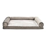Amazon Basics Großes Hundebett/Sofa in U-Form aus Schaumstoff, mit abnehmbarem, waschbarem Bezug, Taupe, 91 x 69 x 17 cm (L x W x H)