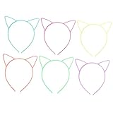 SOLUSTRE 6 Stück Im Dunkeln Leuchtende Katzenohr Stirnbänder Leuchtendes Katzen Stirnband LED Katzenohren Katzenohr Haarband Katzen Tier Partygeschenke Katzenohren Halloween