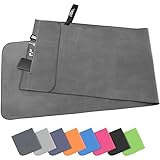 Pameil Fitness Handtuch mit Reißverschluss Tasche |120x50cm| Gym Mikrofaser Handtuch, Kompakt & Schnelltrocknend - Sporthandtuch Fitnessstudio, Reisehandtuch