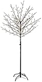 LED Lichtbaum Braun Weihnachtsdeko In- & Outdoor | 200 warmweiße LEDs | 150cm hoch | elastische Zweige | Timerfunktion | IP44 Spritzwassergeschützt