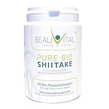 Pure Bio Shiitake Kapseln 120 je 500mg Lentinula edodes Vitalpilze Shiitake Pulver aus EU-Bio-Landwirtschaft, vegan, ohne künstliche Zusatzstoffe