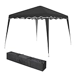 Faltbarer Pavillon 3x3m inkl. Tasche | wasserabweisend, UV 50+ Schutz | Pop Up Zelt, Faltpavillon Gartenzelt, Partyzelt, Capri | Klicksystem Metall-Gestänge (Grau)