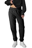 Smith & Solo Jogginghose Damen – Baumwolle Frauen Winter Sporthose, Laufhosen Fitness High Waist, Sweatpants Freizeithose Lang, Jogging Hose Trainingshose Warme Modern Anthrazit/L