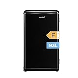 Comfee RCD93BL2EURT(E) Kühlschrank Klein, 93 Liter Retro Kühlschrank, Mini kühlschrank mit verstellbare Thermostat, LED-Licht, Schwarz