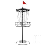 VEVOR Discgolf-Korb, Disc Golf Scheiben Set mit 24 Ketten, 8 mm Robustes Übungs-Discgolf-Ziel aus Stahl, Discgolf-Platzkorb Outdoor/Indoor, Schwarz