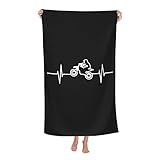 Strandtücher Dirtbike Herzschlag Großes Strandtuch Sandfreie Badetuch Pflegeleicht Duschtuch Für Reisen Sport Outdoor 80x130cm