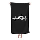 Strandtücher Dirtbike Herzschlag Großes Strandtuch Sandfreie Badetuch Pflegeleicht Duschtuch Für Reisen Sport Outdoor 80x130cm