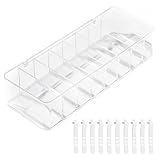 GUOYOU Kabel Aufbewahrungsbox, Kabel Organizer Box mit 8 Fächer und 10 Kabelbindern, Transparenter Cable Management Box with Lid, Kunststoff Aufbewahrungsbox, für Schreibtisch Aufbewahrung, Büro