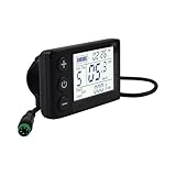Elektrofahrrad S866 LCD Display, Elektrisches E Bike Display Messgerät 5 Pin und Wasserdichter Stecker, Fahrradcomputer Meter 24V 36V 48V Tachometer Kilometerzähler Bedienfeld für Roller/Mountainbik