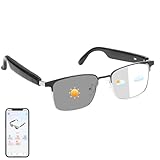 Smart Glasses mit AI-Übersetzer, polarisierte Echtzeit-Übersetzungsbrille, photochrome Linsen mit Simultandolmetschen, Sprachübersetzer für Männer und Frauen, unterstützt über 160 Sprachen (Silber)