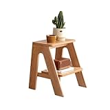 2/3/4-stufige Leiterstuhlbank, Holzbibliotheksleiter, moderner Trittleiterhocker, Tritttreppenstuhl für die Heimbibliotheksküche, Sitzhocker, Türfußhocker, Kleiner Spieltisch(Natural Wood 2-Tiered)