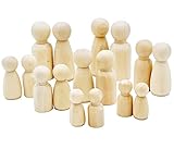 60 Stück Holz-Puppe, unlackiertes Holz, weiblich, männlich, schlicht, blanko, Engelspuppen für Heimwerker, Handwerk, Hochzeit, Party