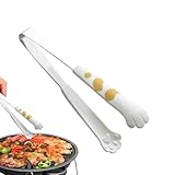 Kleine Katzenpfotenzange, Küchenutensilien, vielseitige und langlebige Zange, Edelstahl, hohe Hitzebeständigkeit, mit Silikonspitzen für Partys und Feiertage