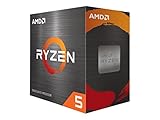 AMD Ryzen 5 5600 Prozessor (Basistakt: 3.5GHz, Max. Leistungstakt: bis zu 4.4GHz, 6 Kerne, L3-Cache 32MB, Socket AM4) 100-100000927BOX, Schwarz