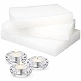 BEAUTIONA Paraffin Wachs in Platten 1 kg – Hydroraffiniertes Kerzenwachs – Weiß, Geruchslos – Ideal für Kerzengießen, DIY & Bastelarbeiten