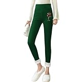 Strumpfhose Damen Solid High Waist Fleece Warme Leggings Winter Casual Elastische Hohe Taille Thermal Capris Workout Hosen Thermal Thermo Gefütterte Strumpfhose Pantyhose Gefütterte
