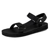 riemot Sandalen Herren Bequeme Sommerschuhe Leichte Sportsandalen Sommer Schuhe ideal für Strand und Outdoor Schwarz 42EU