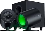 Razer Nommo V2 - Full-Range-2.1-Gaming-Lautsprecher für PC mit kabelgebundenem Subwoofer (3-Zoll-Full-Range-Treiber mit Aluminium-Phase-Plugs, THX Spatial Audio) Schwarz