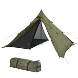 Naturehike Ranch Fire Thermozelt 2-4 Personen Pyramide 4-Jahreszeiten Zelt Indianerzelt mit Herdanschluss Winddichtes Wasserdichtes Wintercampingzelt für Winterreisen und Heizen