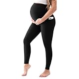 Walifrey Women's Maternity Leggings with Pockets，High...