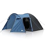 your GEAR Zelt Cetona - 4 Mann Campingzelt mit dunkler Schlafkabine, Kuppelzelt mit 3000 mm Wassersäule, Wohn-/ Vorraum, 2 Eingänge und Stehhöhe, wasserdichtes Festivalzelt