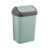 keeeper Mülleimer mit Schwingdeckel, 10 l, 25,5 x 19 x 38 cm, Swantje, Grün (Nordic Green)