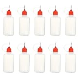 BUGUUYO Applikatorflasche 50 ml Leere Quetschflaschen mit Nadelaufsatz zum Abfüllen von Klebstoff und Öl Handliche Flaschen für Bastel und Werkstattanwendungen