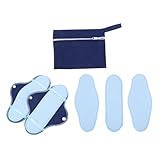 1 Satz 8st Damenbinde Aus Polarfleece Wurfunterlagen Waschbar Und Wasserdicht Trockenes Tuch Bleiben Damenbinden Menstruationseinlageneinlage Polarfleece-pad Mikrofaser Blue Healvian