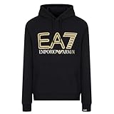 EA7 Herren Graphic Neon Pullover Hoodie Schwarz, Schwarz, Medium