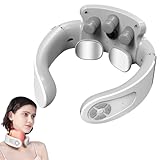Nackenmassagegerät, Intelligentes Sprachübertragung Nackenmassagegerät mit 42°C Wärmetherapie, 5 Modi 15 Intensitätsstufen Kabellos Tragbares Elektrisches Massagegerät für Zuhause Büro Reise