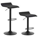 WOLTU Barhocker BH159sz-2 2er Set Barstuhl Tresenhocker Bistrohocker Designer Hocker, höhenverstellbar drehbar, Kunstleder Stahl, Schwarz