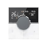 Qiumi Smartes WiFi Thermostat, Programmierbarer Thermostat für Warmwasser & Gas-Brennwertkessel, Kompatibel mit Alexa & Google Home, 3A 95-240V
