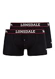 Lonsdale Herren Boxershorts Oakworth - Doppelpack, Farbe:Black, Größe:XXXL