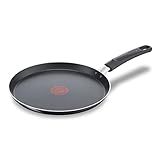 Tefal Day by Day On Crêpepfanne 25 cm, Pancake Pfanne mit Antihaftbeschichtung, Crepe Pfanne mit Thermo-Signal bei guter Brattemperatur, NICHT induktionsgeeignet, Aluminium, Made in France, B56410