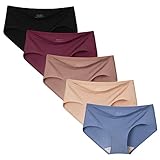 INNERSY Damen Slips Mehrpack Microfaser Unterhosen Hipster Mikro Modal Frauen Unterwäsche 5 Pack (M, Dunkel Mehrfarbig)