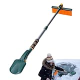 Schneebesen für Autoschaber, Faltbare Schneeschaufel, Eisentfernungsbesen für Winterfahrzeuge, Tragbare Schneebürste für Eiskratzer, Winterwerkzeug