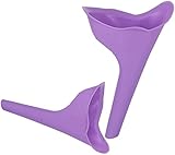 VJK Frauenurinal Urinal für Frauen für sicheres Urinieren im Stehen oder Hocken,wiederverwendbar und tragbar, ideal für unterwegs wie Camping, Reisen, Wandern,Bergsteigen (Lila 2 Stück)