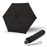 Knirps Regenschirm C.250 Light Duomatic Black mit Schirmtasche I Taschenregenschirm mit Duomatic-Funktion I Auf-Zu-Automatik I Taschenschirm mit Drucktaste I Regenschirm automatisch & leicht