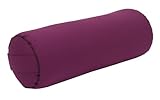 Yogabox Yogabolster aus regionaler Herstellung für Yin-Yoga, Ø22 cm, Yoga Rolle mit Buchweizenschalen, Waschbarer Bezug aus 100% Baumwolle, Yoga Bolster Rolle für Restorative Yoga, aubergine