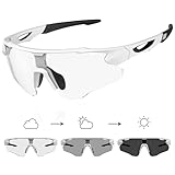 X-TIGER Fahrradbrille Selbsttönende Sonnenbrille Herren Damen Photochromatisch Sportbrille TR90 Rahmen für Mtb Radfahren Laufen