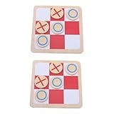 DRESSOOS 2 Sätze Simongqi Tic-Toe-Schach -Zehenspiel Reisespielzeug für Kleinkinder Zehenspielzeug Two Player Games Kinder schachspiel Couchtische dekorieren Schachspielzeug aus Holz