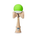 Original KROM Pro Kendama aus Holz für Anfänger und Fortgeschrittene - POP Lindgrün - Geschicklichkeitsspiel für draußen und drinnen - Holzspielzeug mit Schnur und Ball