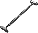 RHINOSPORT Klimmzugstange Türrahmen ohne Schrauben mit Neues Drehbares Zahnradschloss, Klimmzugstange verstellbar 69-92 cm (27.1in-36.2in), Tragkraft bis 200 Kg Pull Up Bar Schwarz