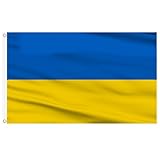 AhfuLife Ukraine Flagge 90 x 150 cm, 1 Stück Ukrainische Flaggen Banner, Große Ukrainische Nationalflaggen für 2025 Fußball EM WM Eurovision Olympische Nationaltag Party Bar Deko