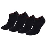 TOMMY HILFIGER Herren Flag Casual Business Sneaker Socken 4er Pack (Black, 43-46)