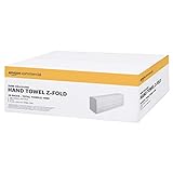 AmazonCommercial 2-lagig Papierhandtücher, Z-Falz, reine Zellulose, 4000Stück, 20 Packungen mit 200 Blätter, Weiß