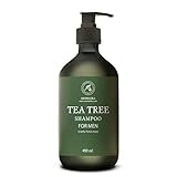 Teebaumöl Shampoo für Männer - 480ml - Teebaum Öl und Stachelbeere - Rosmarin und Pflanzenextrakte - für alle Haartypen - Haarpflege für Männer - Gepflegte Kopfhaut - Tea Tree Shampoo