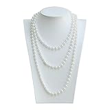 Oblique Unique® Perlenkette 180cm – Lange weiße Perlen Kette für Damen – Perfekt für Charleston Kostüm 20er Jahre, Fasching, Karneval & Mottoparty – Elegantes Accessoire für Gatsby Look & Verkleidung