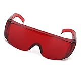Fafecy Safety Goggles Schutzbrillen für 405-1064nm Wellenlänge, Industrielle -Gravur -Augenschutzbrille mit Lichtfilter für Rot/Blau/Violettes Licht (Rot)