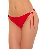 Aquarti Damen Bikinihose Seitlich Gebunden Bikinislip Brazilian Style, Farbe: Rot, Größe: 40